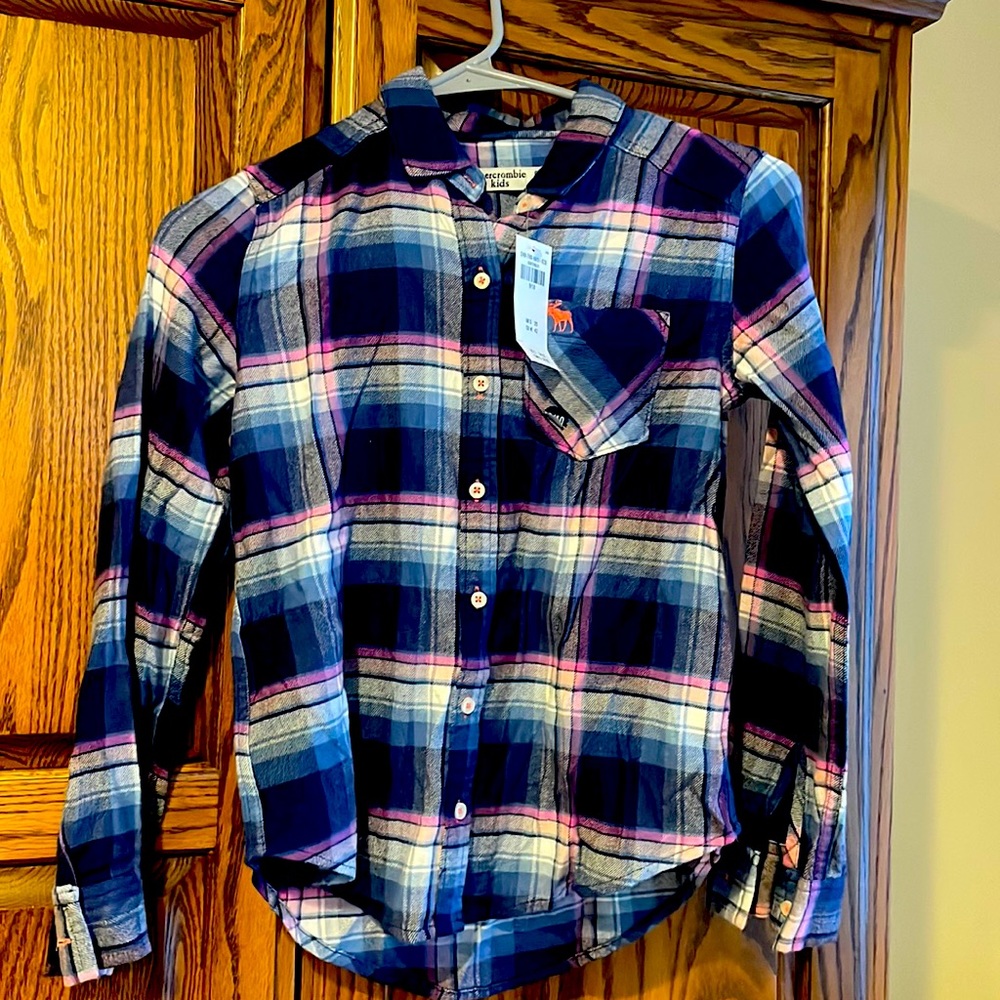Abercrombie kids girls flannel shirt